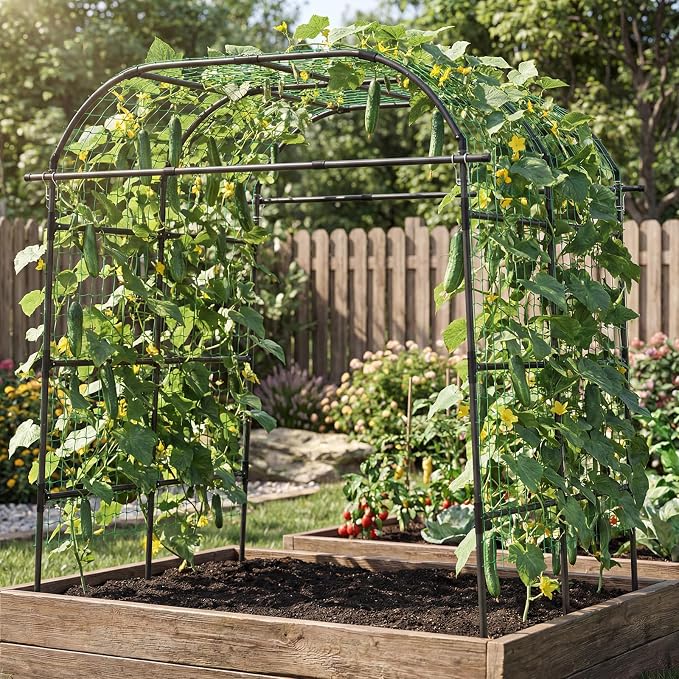 Happygrill Metal Garden Arch Trellis - Image 9