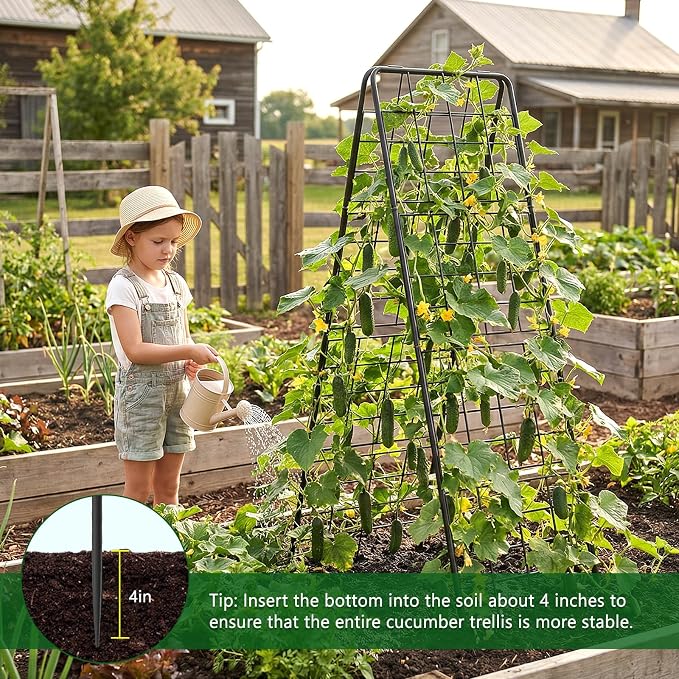 2 Pack Cucumber Trellis, Climbing Plants and Flowers - Image 5