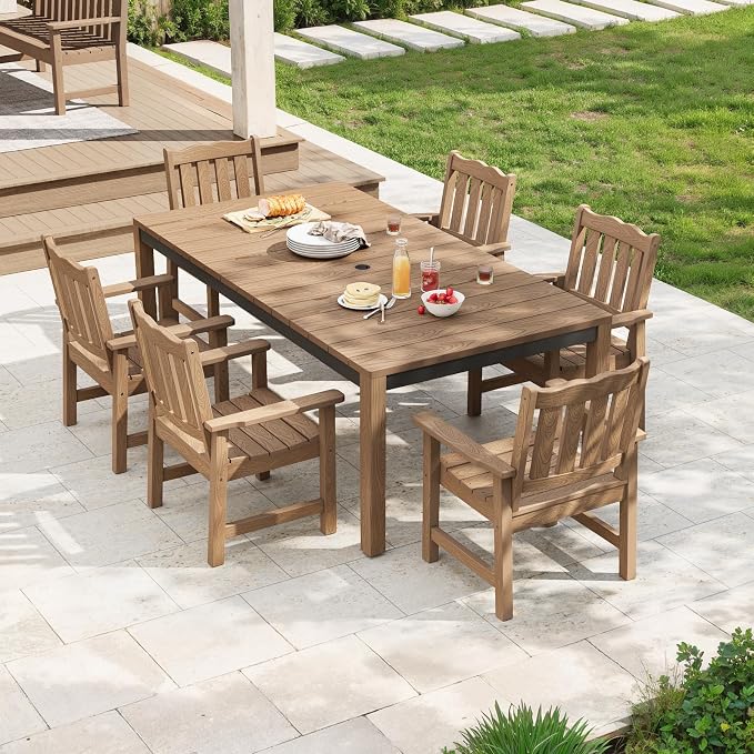 Stoog 7-Piece All-Weather Patio Dining Set, HIPS & Aluminum Outdoor Table - Image 8