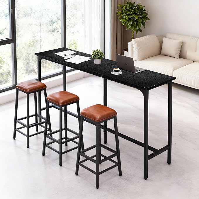 Karl home 63" Bar Table, Rectangular High Top Bar Counter Tables - Image 8