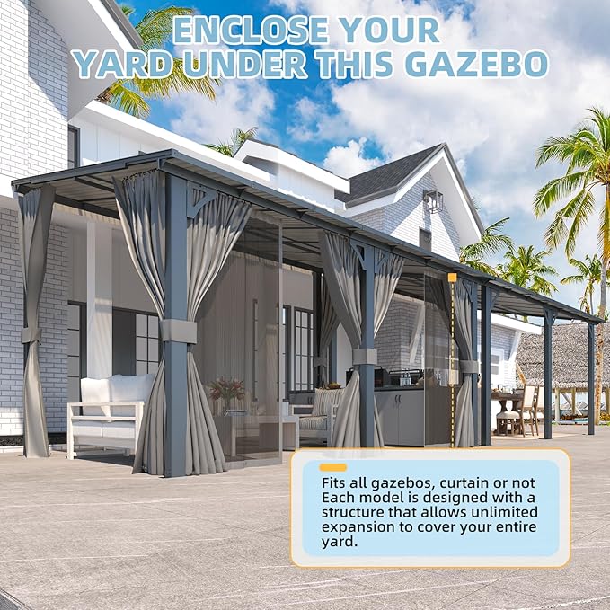AECOJOY 16' x 12' Gazebo Outdoor Pergola - Image 6