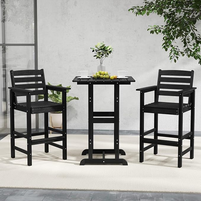Tangkula Patio Adirondack Chairs Set of 4, HDPE Bar Height Chair - Image 5