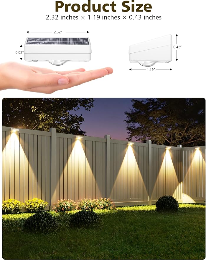 VOLISUN Solar Fence Lights, Fence Lights Solar Powered, IP65 Waterproof LED - Image 5