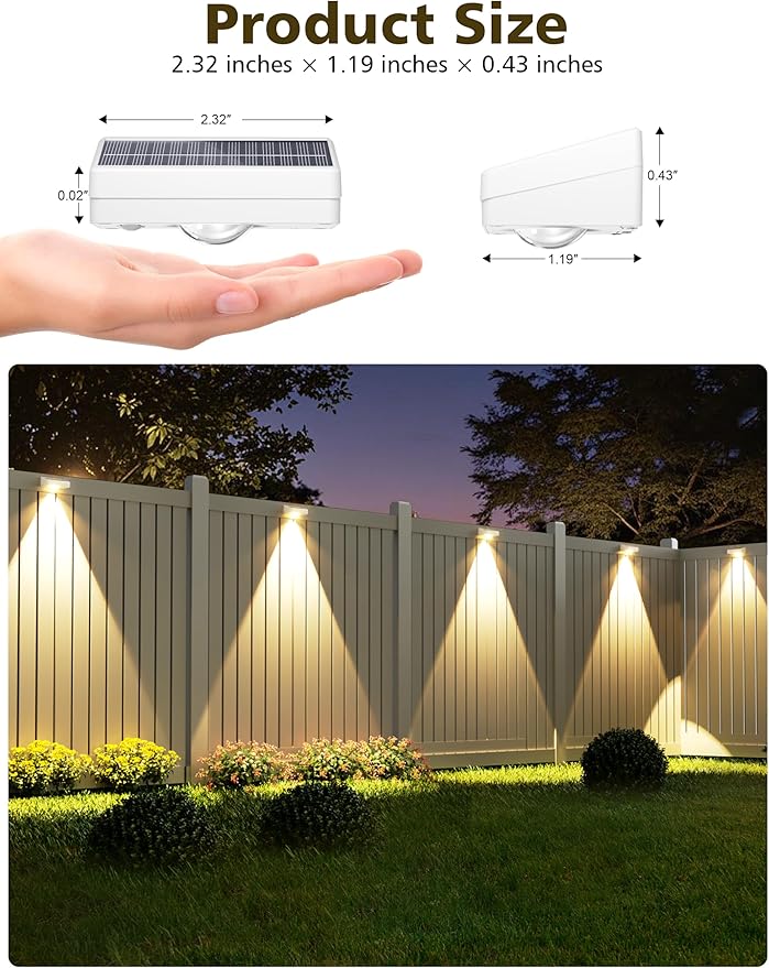 VOLISUN Solar Fence Lights, Fence Lights Solar Powered, IP65 Waterproof LED - Image 5