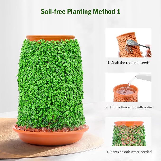 Plant Pots 5.7 Inch Self Watering Planters, Terracotta Pots - Image 3