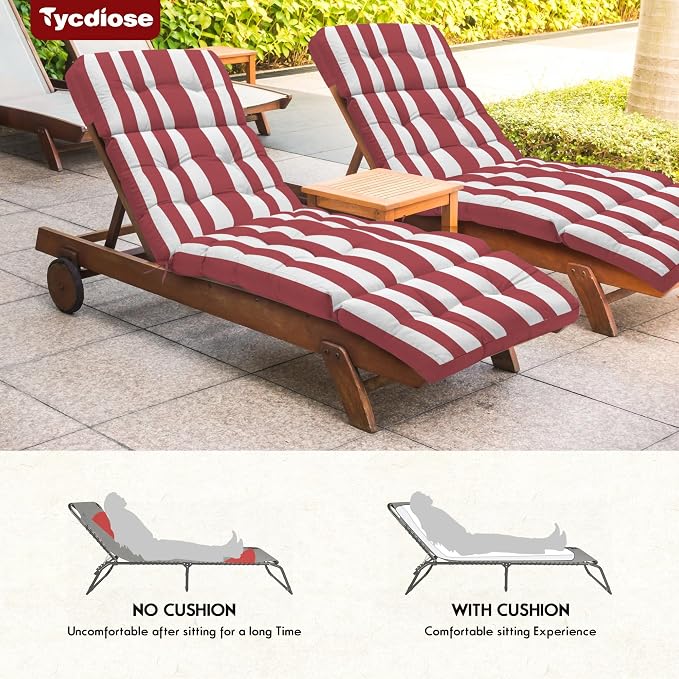 Chaise Lounge Cushions Outdoor Set of 2, 74.4 x 22 x 4.7 Inch Thickened Lounge - Image 6