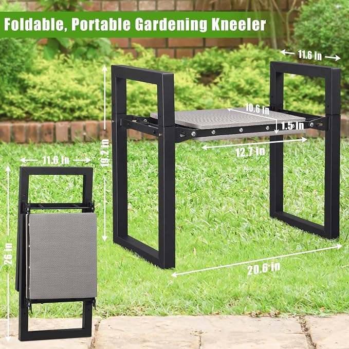 Garden Kneeler and Seat, 12.7" Wide Folding Heavy Duty Gardening Bench - Image 2