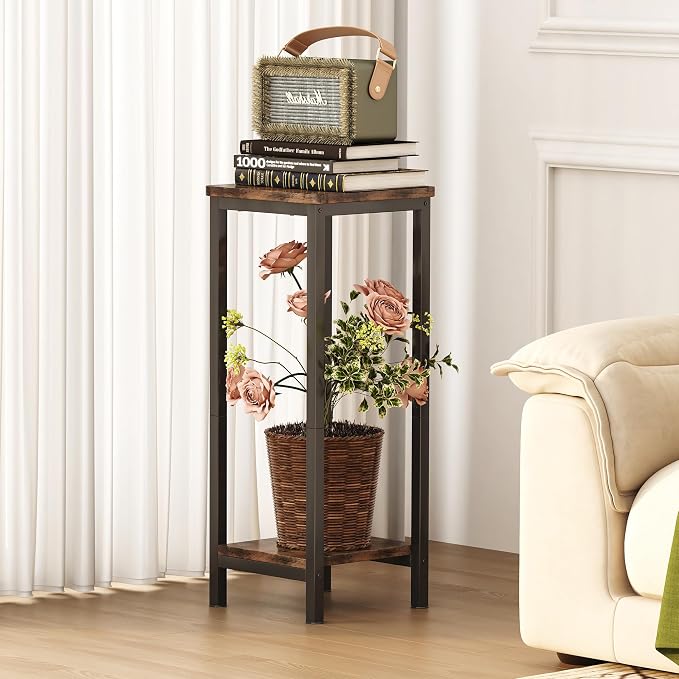 Homeiju 2-Pack Plant Stand Indoor, 2 Tier Wood Corner Plant Stand, Modern - Image 5