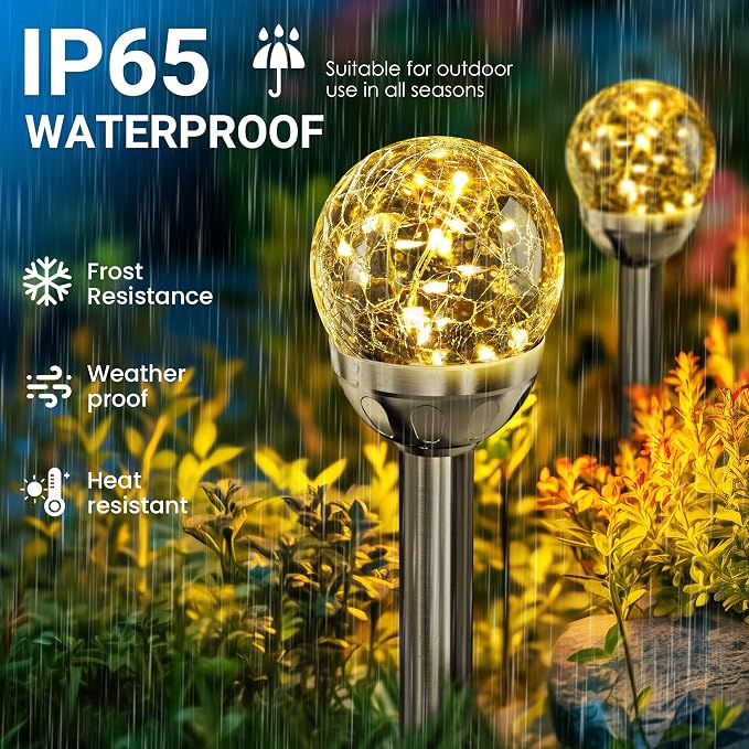 SOLPEX Solar Garden Lights String, 6 Pack Outdoor Christmas Decoration Warm - Image 3