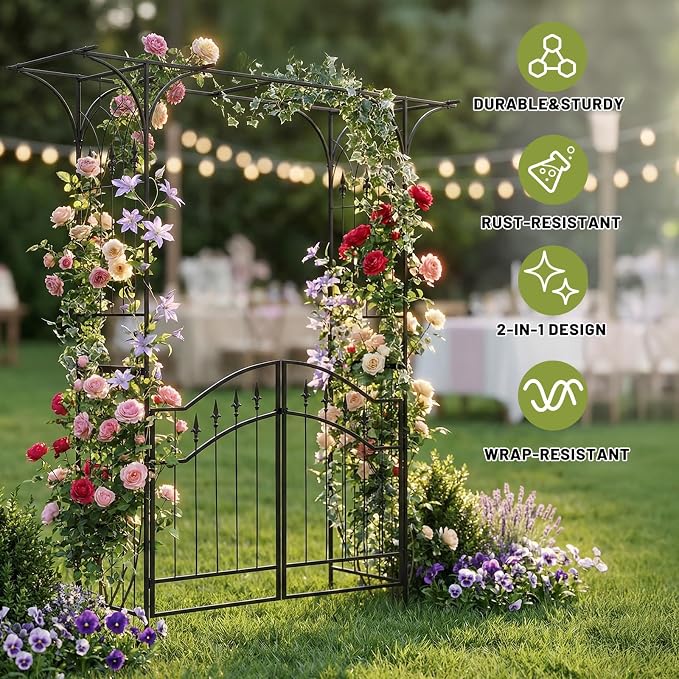 VINGLI Garden Arbor, Garden Arch Trellis - Image 2