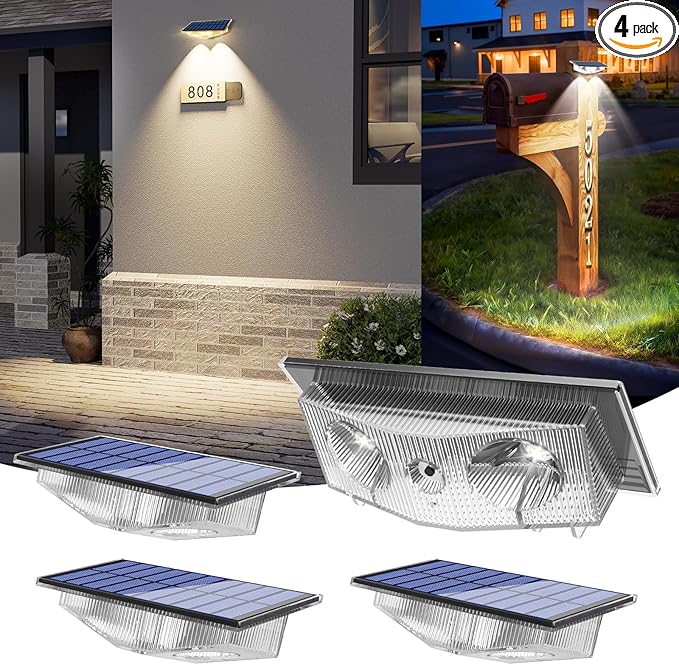 Solar Lights Outdoor for Mailbox, House Numbers, Sign by CREPOW
