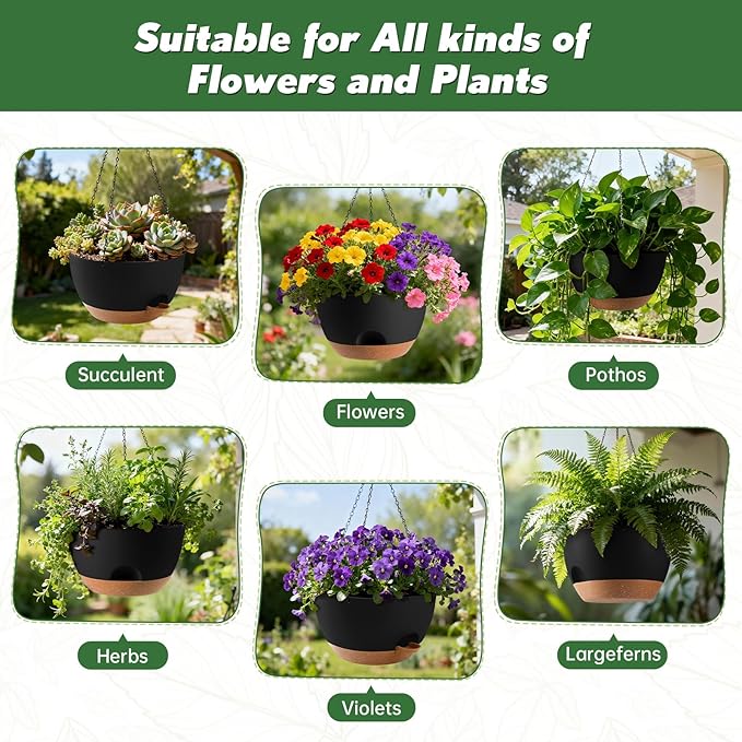 13-inch Oversized Hanging Planter Set of Two, Planters - Image 6