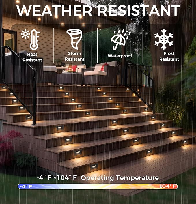CLOUDY BAY 120V 5CCT Dimmable LED Indoor Outdoor Step Light, - Image 4