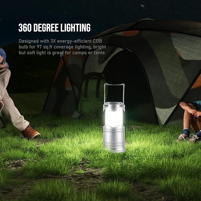 Lichamp LED Camping Lantern, 4 Pack Battery Powered Flashlight - Image 3