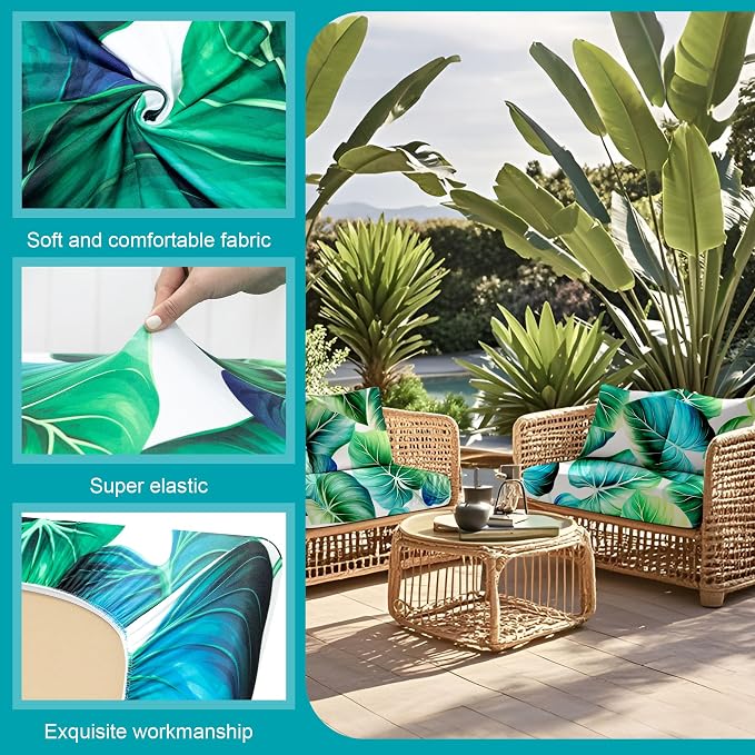 12 Pcs Stretch Patio Cushion Covers, Outdoor Couch Covers Replacement, Outdoor - Image 3