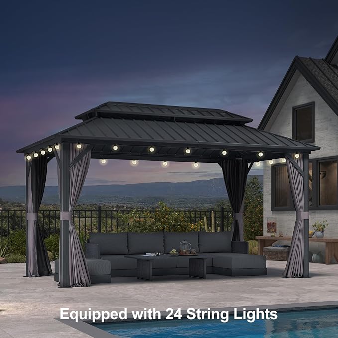 PURPLE LEAF 08'x14' Hardtop Gazebo - Image 9