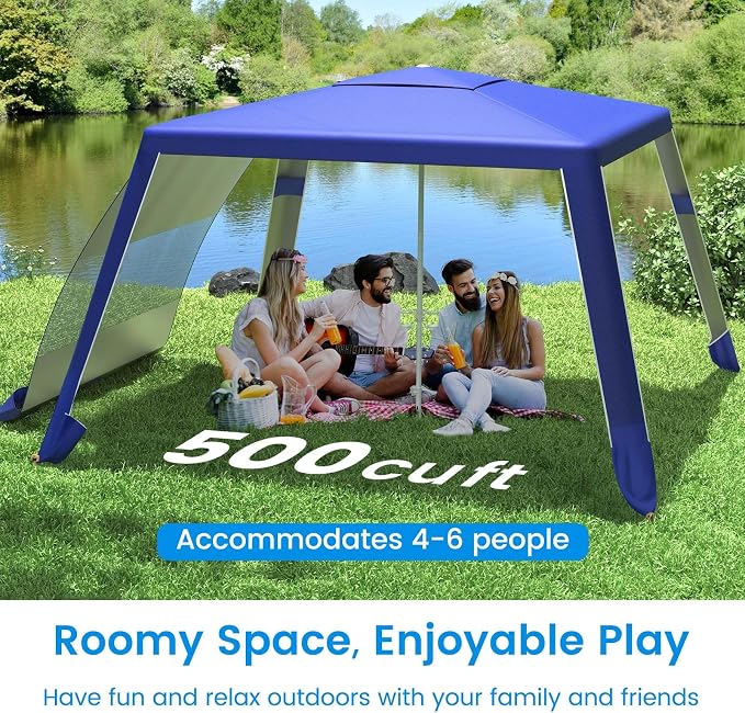 MoKo Beach Cabana, UPF 50+ Protection Easy Setup Beach Tent Sun Shelter - Image 6
