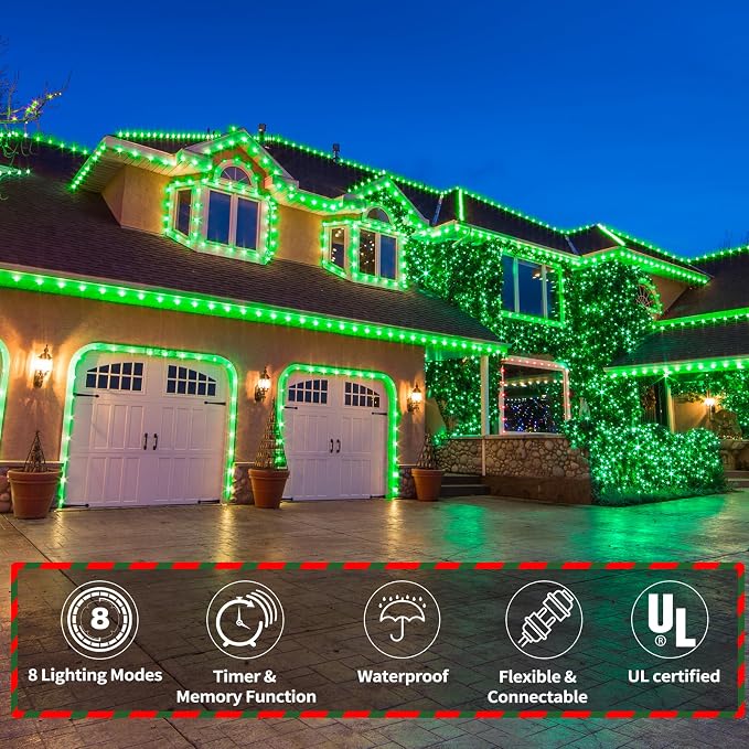 100ft LED Rope Lights Outdoor, 720 LED Connectable and Flexible Tube Lights - Image 2