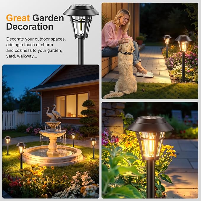LETMY Solar Pathway Lights Outdoor, 10 Pack Solar Lights Outdoor Waterproof - Image 8