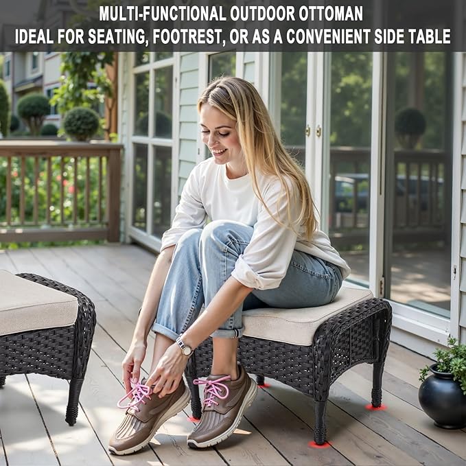 Belord Outdoor Ottomans for Patio Foot Rest - Image 4