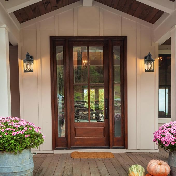 Outdoor Wall Sconce, Waterproof Exterior Light Fixture, Matte Black Porch - Image 2