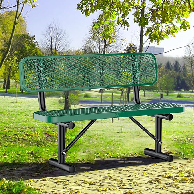 4FT/48INCH Heavy Duty Metal Park Bench - Image 2