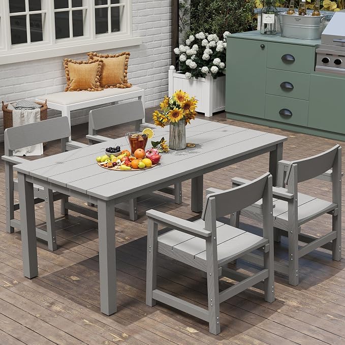 5-Piece HIPS Patio Dining Set for 4 Person Outdoor Dining Sets - Image 3