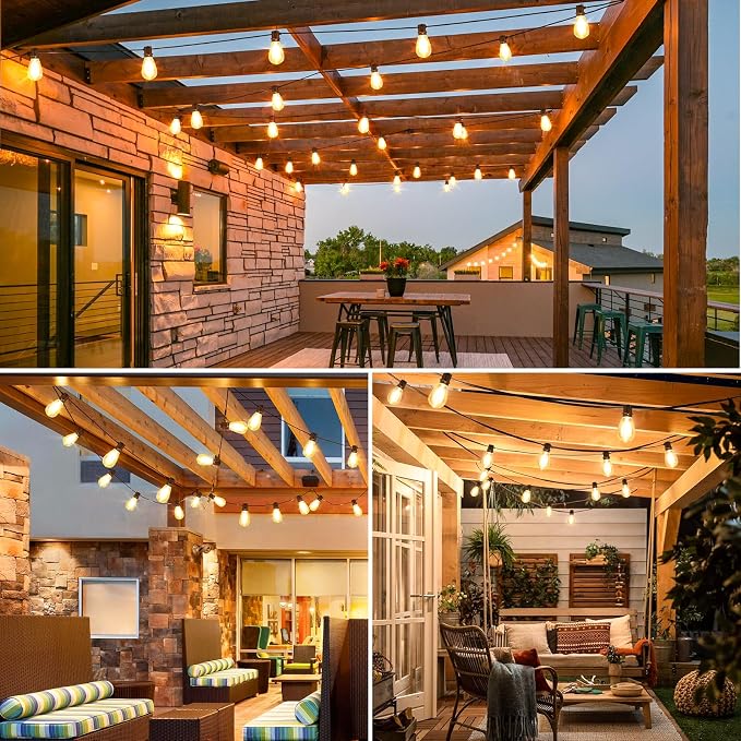 96FT LED Outdoor String Lights, Waterproof Patio Lights - Image 8