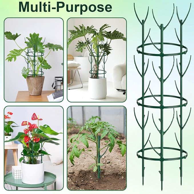 9 Pcs Plant Support Stakes & Plant Cage Support Rings, Plant Supports - Image 6