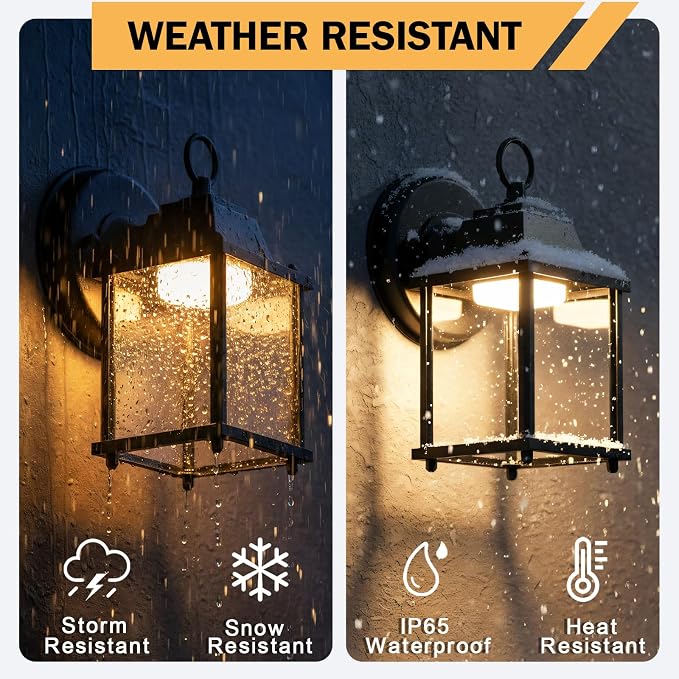 LIT-PaTH Outdoor LED Wall Lantern, Wall Sconce as Porch Lighting Fixture - Image 4