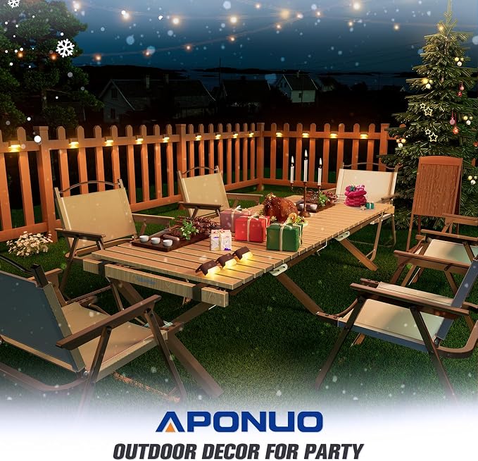 APONUO Solar Deck Lights 16 Pcs, Step Lights Outdoor Waterproof Led Solar Fence - Image 4