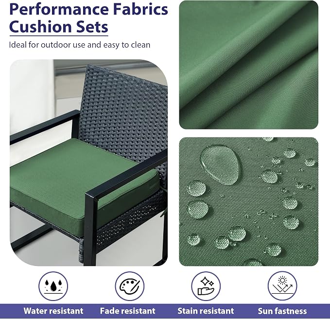Outdoor Chair Cushions Set of 4, Waterproof Outdoor Seat Cushions - Image 3