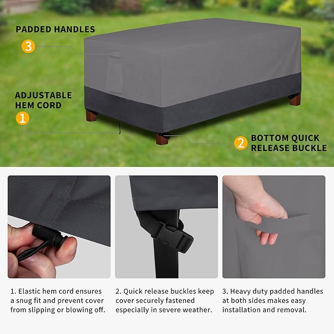 Easy-Going 600D Heavy Duty Rectangular Table Cover UV Resistant and Waterproof - Image 4