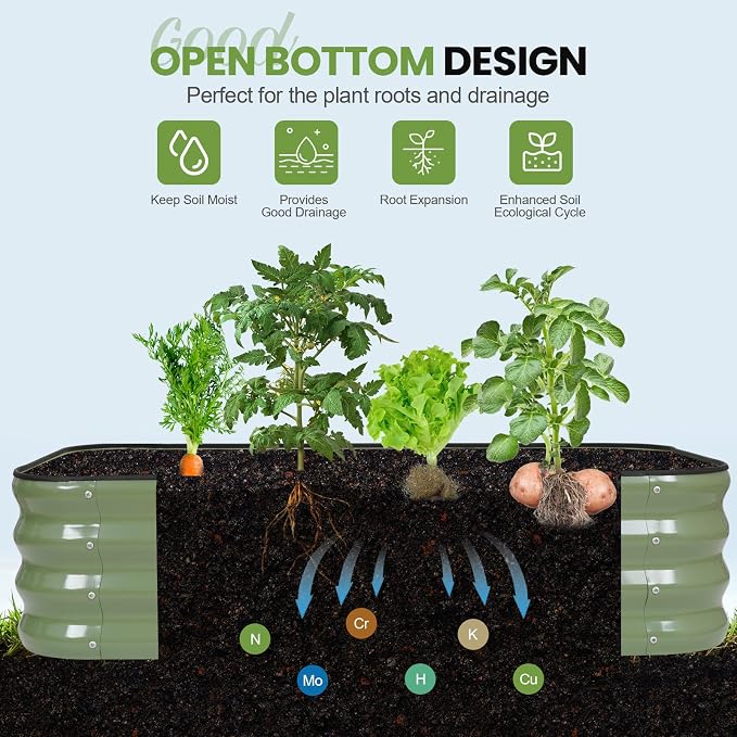 2Pcs 3-in-1 Adjustable Raised Garden Bed Kit | Galvanized Planter Boxes - Image 6