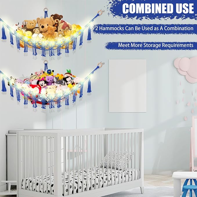 Stuffed Animal Hammock with LED Light, Toy Hammock - Image 8
