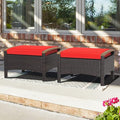 ORALNER Outdoor Ottoman, All-Weather Wicker Foot Stools w/Removable Cushions by ORALNER