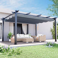 MELLCOM Retractable Pergola 12x16 Ft, Outdoor Aluminum Shelter by MELLCOM