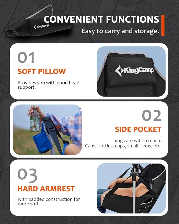 KingCamp Hammock Camping Chair, Swinging Portable Folding Camp Chairs - Image 7