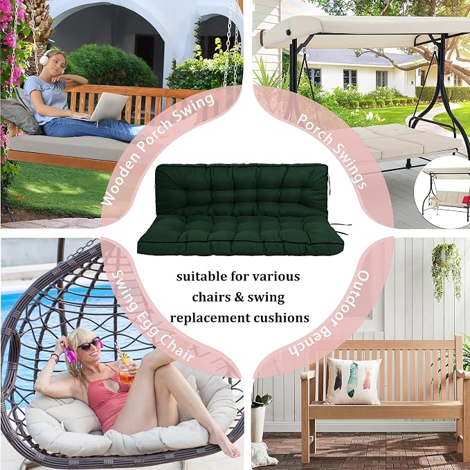 2-3 Seat Swing Replacement Cushion, Outdoor Bench Cushions - Image 7