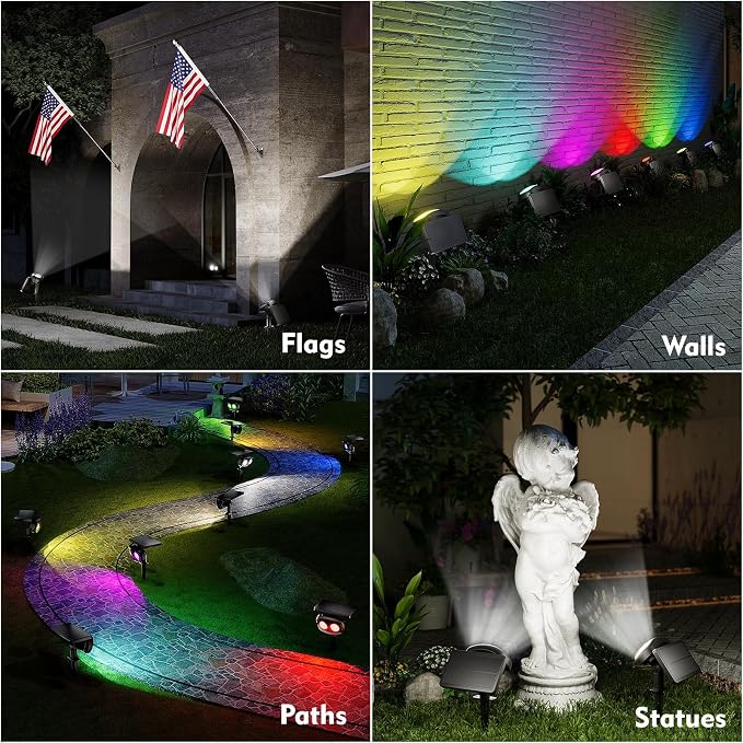Solar Spot Lights Outdoor Waterproof IP68, RGB Colors Changing Solar Lights - Image 8