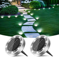 Peasur Solar Ground Lights Outdoor, 2 Pack Flat Solar Powered Disc Lights by Peasur