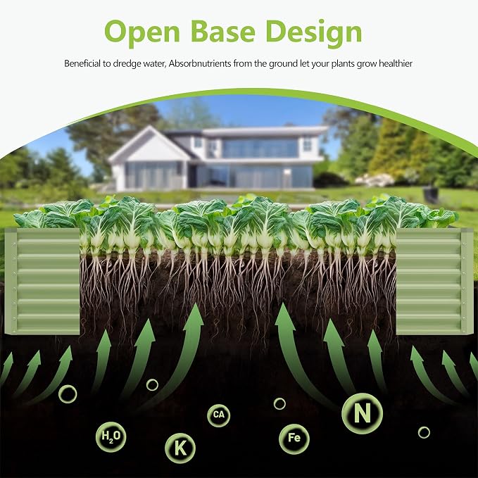 6x3x2FT Galvanized Raised Garden Bed, Galvanized Planter Boxes Outdoor - Image 2