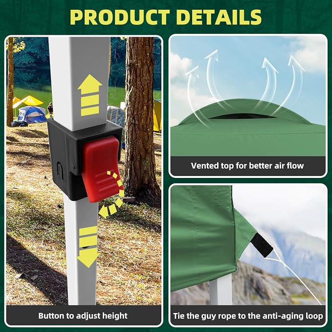 10x10 Heavy Duty Pop up Commercial Canopy Tent Instant Sun Shelter - Image 5