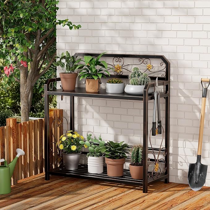 Potting Bench, Outdoor Potting Table by EHONXI