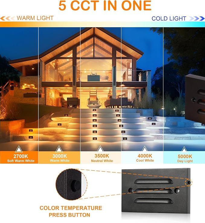 CLOUDY BAY 5CCT 12V 4W Low Voltage LED Step Light - Image 4
