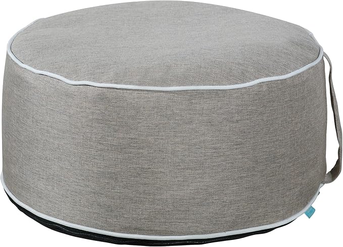 QILLOWAY Indoor/Outdoor Inflatable Stool, Round Ottoman, All Weather Foot Rest by QILLOWAY