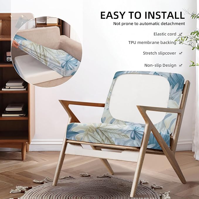 8Pcs Outdoor Cushion Covers, Patio Cushion Covers, Stretch Elastic Slipcovers - Image 5