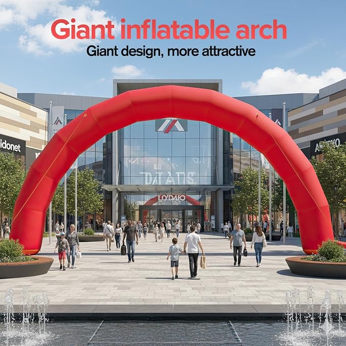 20ftx10ft Inflatable Archway Red Inflatable Outdoor Holiday Decorations - Image 3