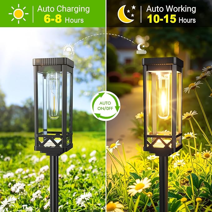 KOOPER Taller Solar Pathway Lights Outdoor, 8 Pack Upgraded Brighter Solar - Image 7