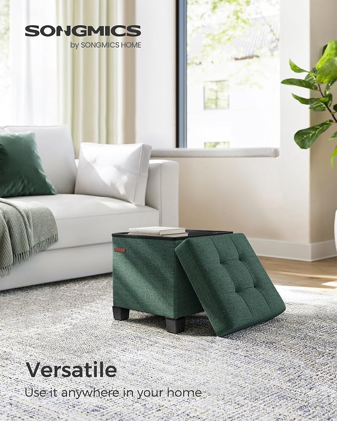 SONGMICS Storage Ottoman, Small Ottoman Foot Rest - Image 3